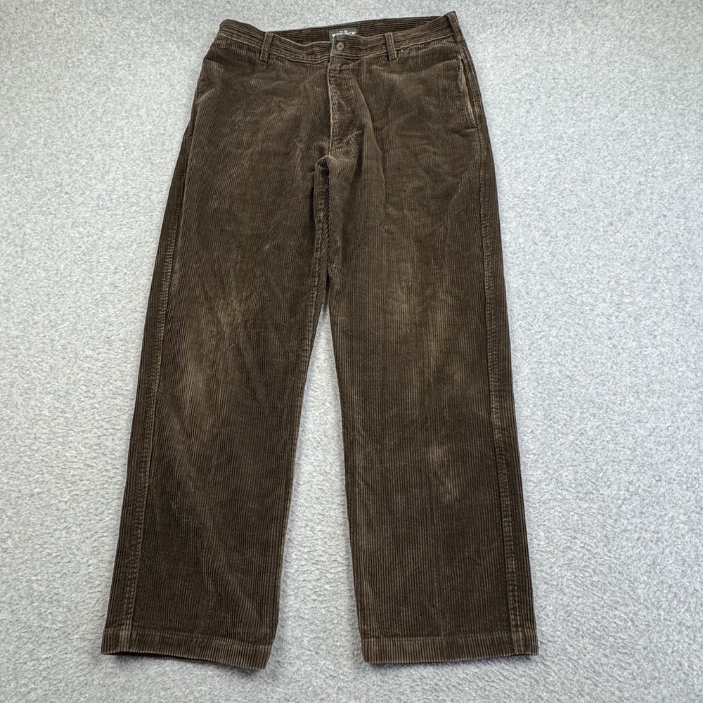 VTG Y2k Woolrich‎ Corduroy Pants Mens 36x30 Dark Loden Straight Flat Front Brown